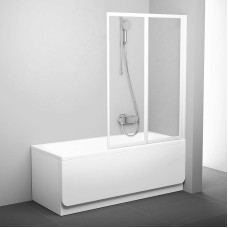 Шторка на ванну Ravak Behappy VS2 105 796M0100Z1 профиль Белый стекло Transparent