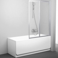 Шторка на ванну Ravak Behappy VS2 105 796M0U00Z1 профиль Сатин стекло Transparent