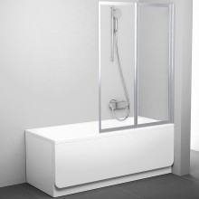 Шторка на ванну Ravak Behappy VS2 105 796M0U00Z1 профиль Сатин стекло Transparent
