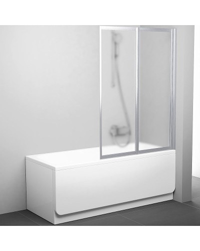 Шторка на ванну Ravak Behappy VS2 105 796M0U00ZG профиль Сатин стекло Grape