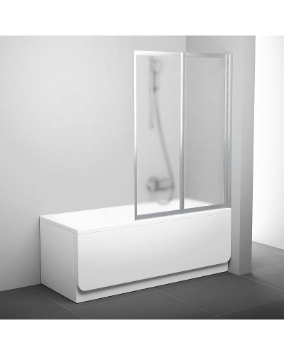 Шторка на ванну Ravak Behappy VS2 105 796M0U00ZG профиль Сатин стекло Grape