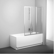 Шторка на ванну Ravak Behappy VS3 100 795P0U00Z1 профиль Сатин стекло Transparent