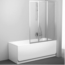 Шторка на ванну Ravak Behappy VS3 115 795S0U00Z1 профиль Сатин стекло Transparent