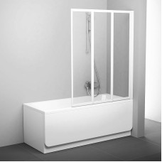 Шторка на ванну Ravak Behappy VS3 130 795V0100Z1 профиль Белый стекло Transparent