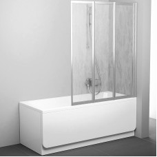 Шторка на ванну Ravak Behappy VS3 130 795V0U0041 профиль Сатин витраж пластик Rain