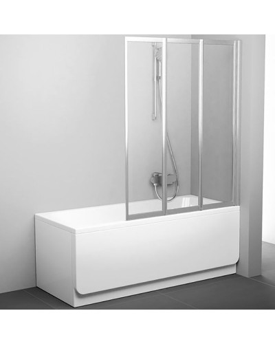 Шторка на ванну Ravak Behappy VS3 130 795V0U00Z1 профиль Сатин стекло Transparent