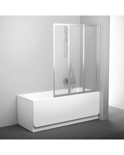 Шторка на ванну Ravak Behappy VS3 130 795V0U00ZG профиль Сатин стекло Grape