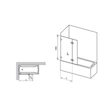 Шторка на ванну Ravak Brilliant BVS2-100 L 7ULA0A00Z1 профиль Хром стекло Transparent