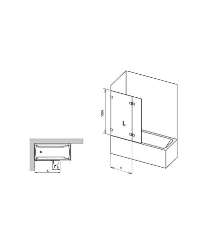 Шторка на ванну Ravak Brilliant BVS2-100 R 7UPA0A00Z1 профиль Хром стекло Transparent