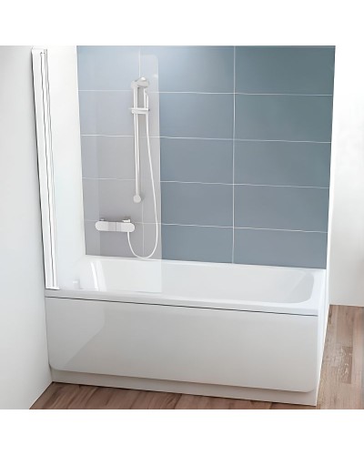 Шторка на ванну Ravak Chrome CVS1 80 L 7QL40100Z1 профиль Белый стекло Transparent
