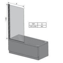 Шторка на ванну Ravak Chrome CVS1 80 L 7QL40C00Z1 профиль Хром стекло Transparent