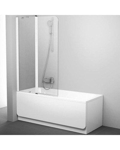 Шторка на ванну Ravak Chrome CVS2-100 L 7QLA0100Z1 профиль Белый стекло Transparent