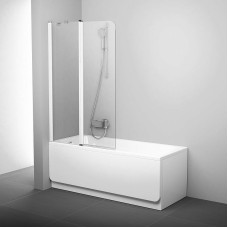 Шторка на ванну Ravak Chrome CVS2-100 L 7QLA0100Z1 профиль Белый стекло Transparent