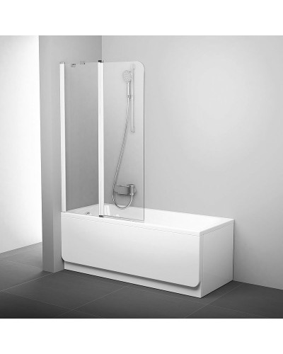 Шторка на ванну Ravak Chrome CVS2-100 L 7QLA0100Z1 профиль Белый стекло Transparent