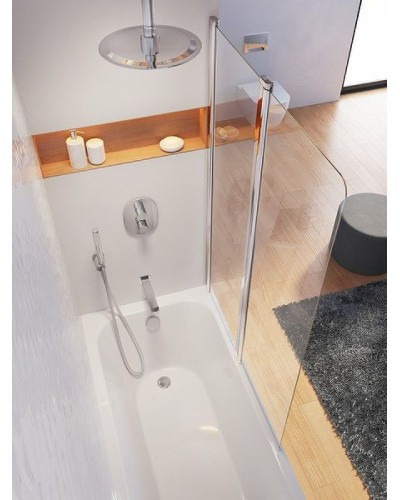 Шторка на ванну Ravak Chrome CVS2-100 R 7QRA0C00Z1 профиль Хром стекло Transparent