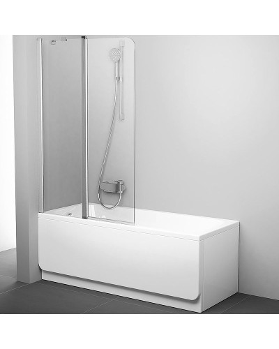 Шторка на ванну Ravak Chrome CVS2-100 L 7QLA0U00Z1 профиль Сатин стекло Transparent