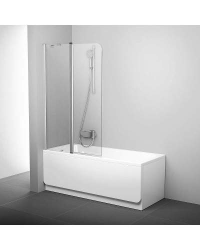 Шторка на ванну Ravak Chrome CVS2-100 L 7QLA0U00Z1 профиль Сатин стекло Transparent