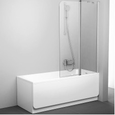 Шторка на ванну Ravak Chrome CVS2-100 R 7QRA0U00Z1 профиль Сатин стекло Transparent