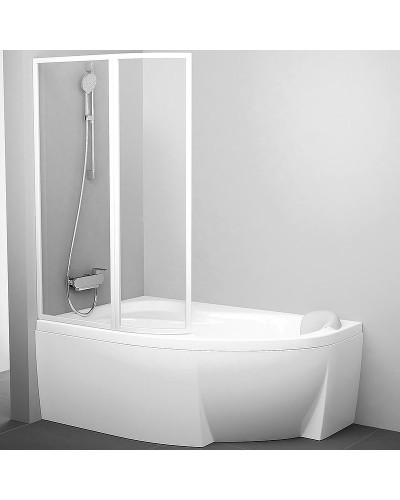 Шторка на ванну Ravak Supernova VSK2 Rosa 140 L 76L70100Z1 профиль Белый стекло Transparent