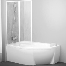 Шторка на ванну Ravak Supernova VSK2 Rosa 150 L 76L8010041 профиль Белый витраж пластик Rain