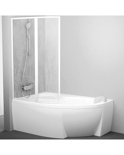 Шторка на ванну Ravak Supernova VSK2 Rosa 150 L 76L8010041 профиль Белый витраж пластик Rain