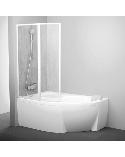 Шторка на ванну Ravak Supernova VSK2 Rosa 150 L 76L8010041 профиль Белый витраж пластик Rain