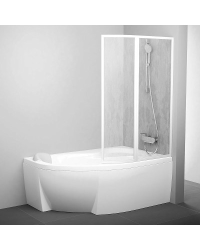 Шторка на ванну Ravak Supernova VSK2 Rosa 150 R 76P8010041 профиль Белый витраж пластик Rain