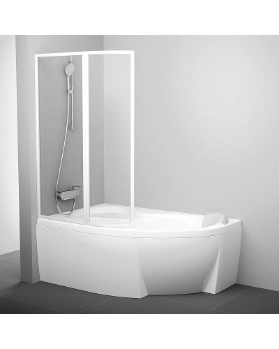 Шторка на ванну Ravak Supernova VSK2 Rosa 150 L 76L80100Z1 профиль Белый стекло Transparent