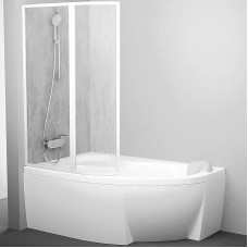 Шторка на ванну Ravak Supernova VSK2 Rosa 160 L 76L9010041 профиль Белый витраж пластик Rain