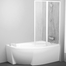 Шторка на ванну Ravak Supernova VSK2 Rosa 160 R 76P9010041 профиль Белый витраж пластик Rain