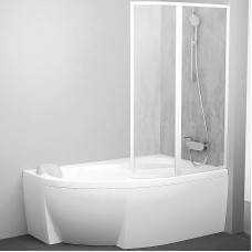 Шторка на ванну Ravak Supernova VSK2 Rosa 160 R 76P9010041 профиль Белый витраж пластик Rain
