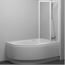 Шторка на ванну Ravak Supernova VSK2 Rosa 160 R 76P90100Z1 профиль Белый стекло Transparent