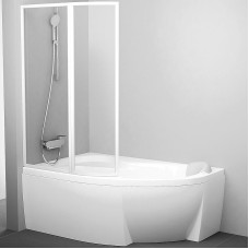 Шторка на ванну Ravak Supernova VSK2 Rosa 170 L 76LB0100Z1 профиль Белый стекло Transparent
