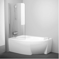 Шторка на ванну Ravak Chrome CVSK1 Rosa 140/150 L 7QLM0C00Y1 профиль Хром стекло Transparent