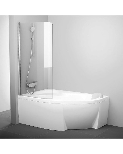 Шторка на ванну Ravak Chrome CVSK1 Rosa 160/170 L 7QLS0C00Y1 профиль Хром стекло Transparent