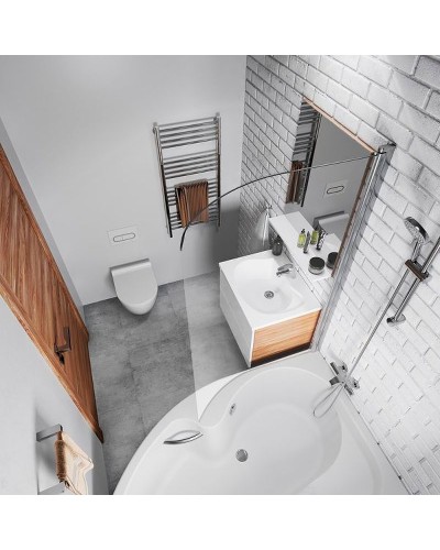 Шторка на ванну Ravak Chrome CVSK1 Rosa 160/170 L 7QLS0C00Y1 профиль Хром стекло Transparent