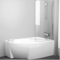 Шторка на ванну Ravak Chrome CVSK1 Rosa 160/170 R 7QRS0C00Y1 профиль Хром стекло Transparent