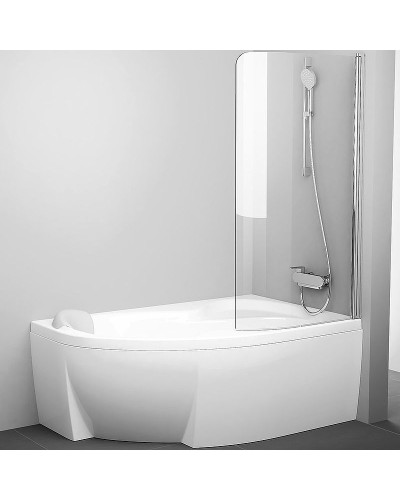 Шторка на ванну Ravak Chrome CVSK1 Rosa 160/170 R 7QRS0C00Y1 профиль Хром стекло Transparent