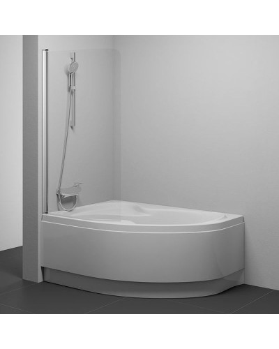 Шторка на ванну Ravak Chrome CVSK1 Rosa 140/150 L 7QLM0U00Y1 профиль Сатин стекло Transparent