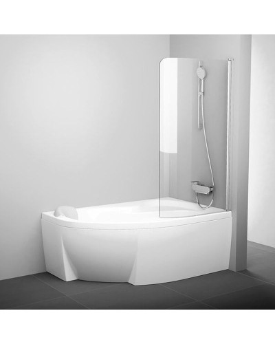 Шторка на ванну Ravak Chrome CVSK1 Rosa 140/150 R 7QRM0U00Y1 профиль Сатин стекло Transparent