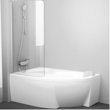 Шторка на ванну Ravak Chrome CVSK1 Rosa 160/170 L 7QLS0U00Y1 профиль Сатин стекло Transparent