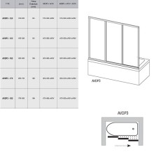 Шторка на ванну Ravak Supernova AVDP3-120 40VG010241 профиль Белый витраж пластик Rain