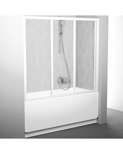 Шторка на ванну Ravak Supernova AVDP3-120 40VG010241 профиль Белый витраж пластик Rain