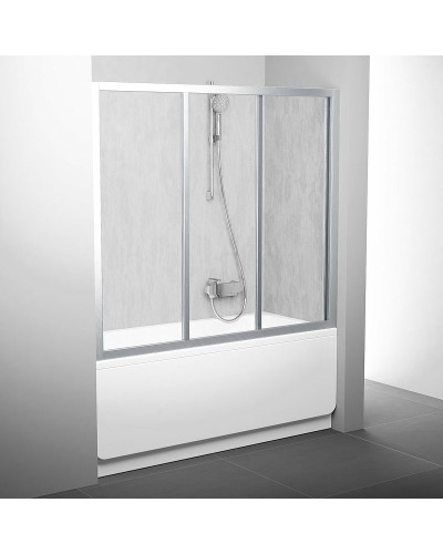 Шторка на ванну Ravak Supernova AVDP3-120 40VG0U0241 профиль Сатин витраж пластик Rain