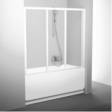 Шторка на ванну Ravak Supernova AVDP3-160 40VS0102Z1 профиль Белый стекло Transparent