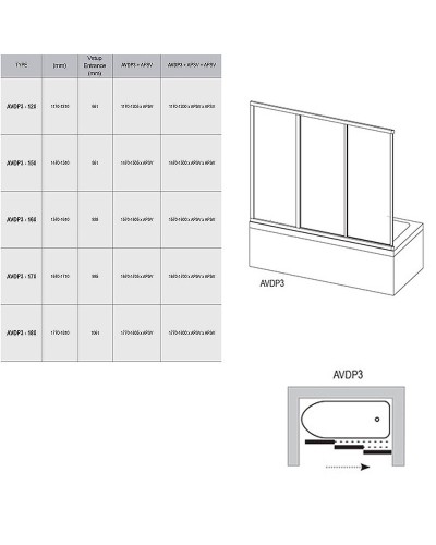 Шторка на ванну Ravak Supernova AVDP3-180 40VY0102Z1 профиль Белый стекло Transparent