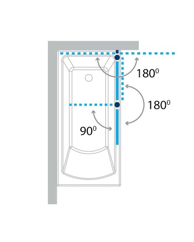 Шторка на ванну Koller Pool Waterfall Line 115 QP95 R профиль Хром стекло прозрачное