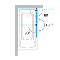 Шторка на ванну Koller Pool Waterfall Line 115 QP95 R профиль Хром стекло рифленое