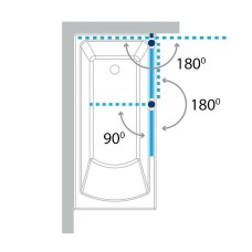 Шторка на ванну Koller Pool Waterfall Line 115 QP95 R профиль Хром стекло рифленое
