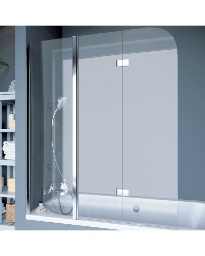 Шторка на ванну Koller Pool Waterfall Line 150 QP96 L профиль Хром стекло рифленое